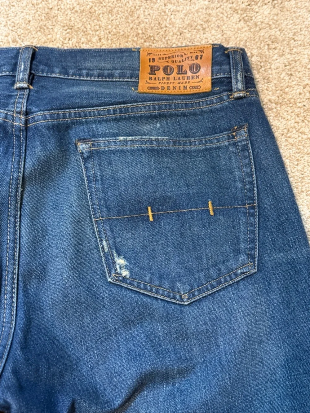 Polo by Ralph Lauren Men's Mid-Blue Straight-Leg Jeans
